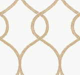 Ronald Redding Designs Laurel Leaf Ogee Gold Wallpaper