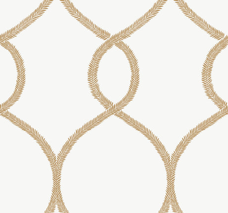 Ronald Redding Designs Laurel Leaf Ogee Gold Wallpaper