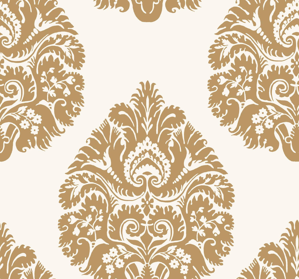 Ronald Redding Designs Teardrop Damask Gold Wallpaper