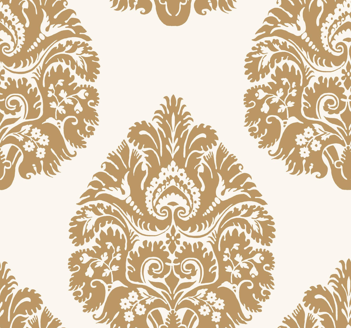 Ronald Redding Designs Teardrop Damask Gold Wallpaper