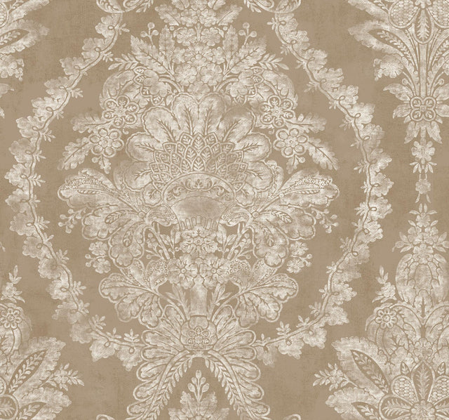 Ronald Redding Designs Charleston Damask Bronze Wallpaper