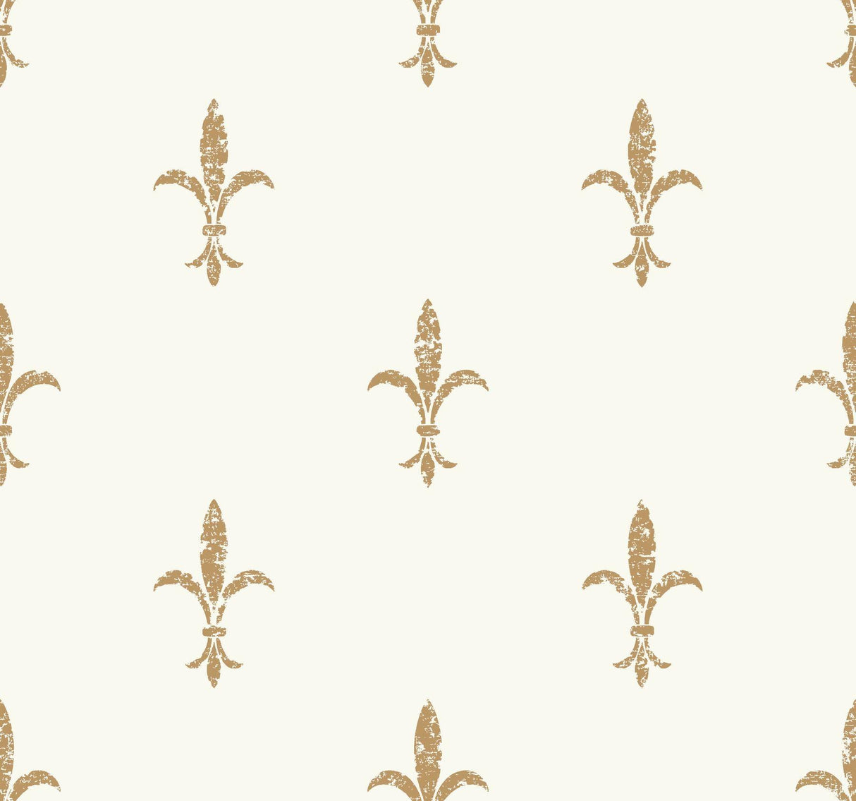 Ronald Redding Designs Fleur De Lis White/Gold Wallpaper