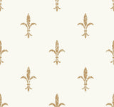 Ronald Redding Designs Fleur De Lis White/Gold Wallpaper