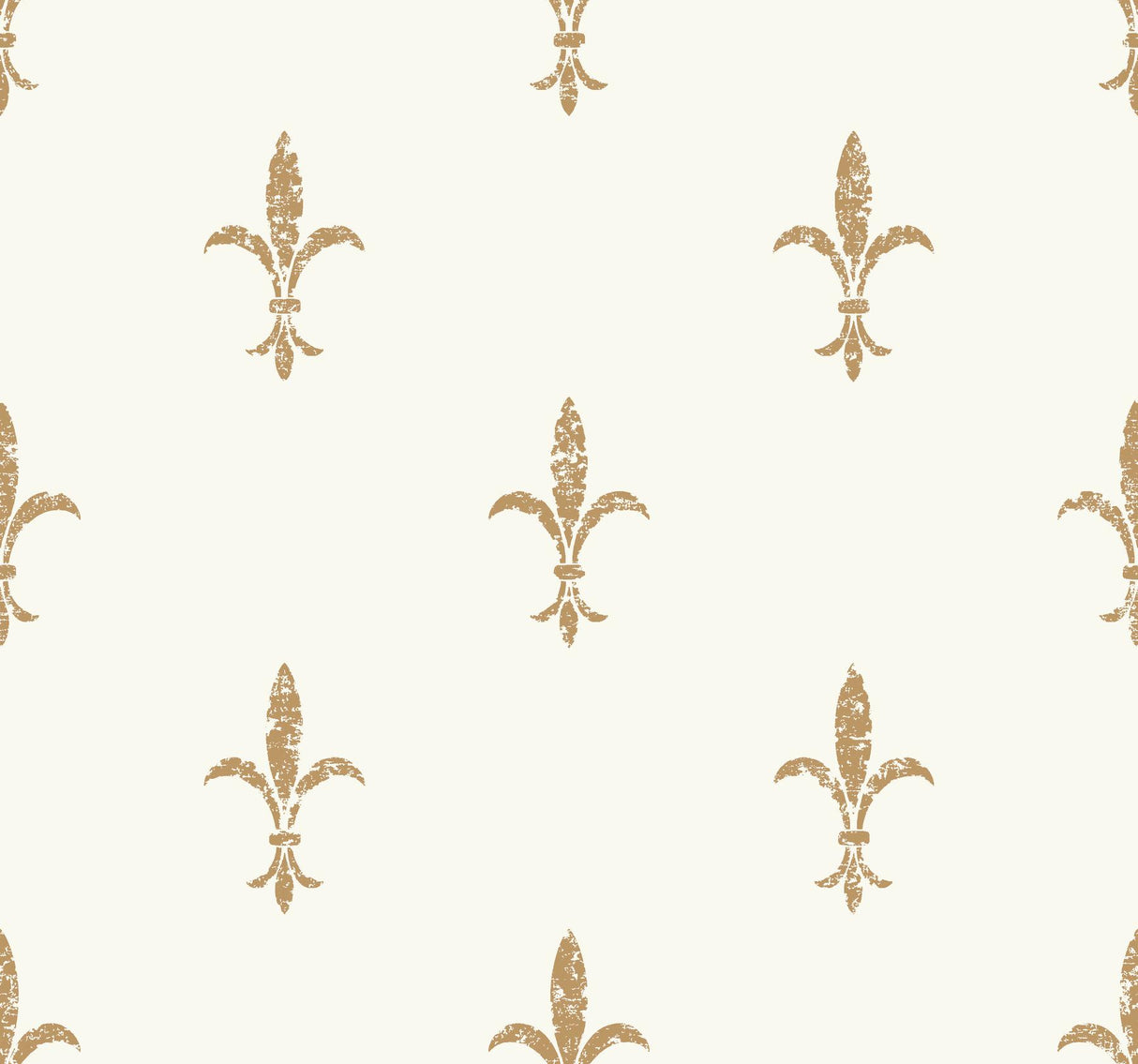 Ronald Redding Designs Fleur De Lis White/Gold Wallpaper