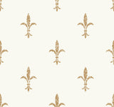 Ronald Redding Designs Fleur De Lis White/Gold Wallpaper