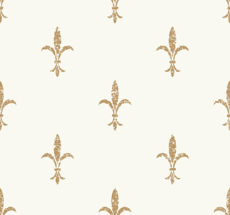 Ronald Redding Designs Fleur De Lis White/Gold Wallpaper