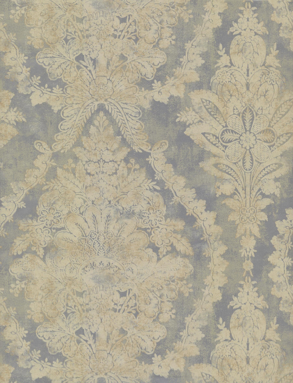 Ronald Redding Designs Charleston Damask Silver Wallpaper