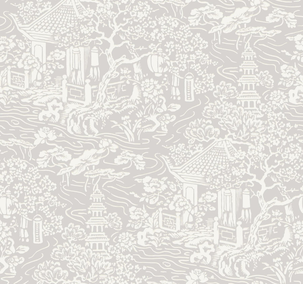 Ronald Redding Designs Chinoiserie Grey Wallpaper