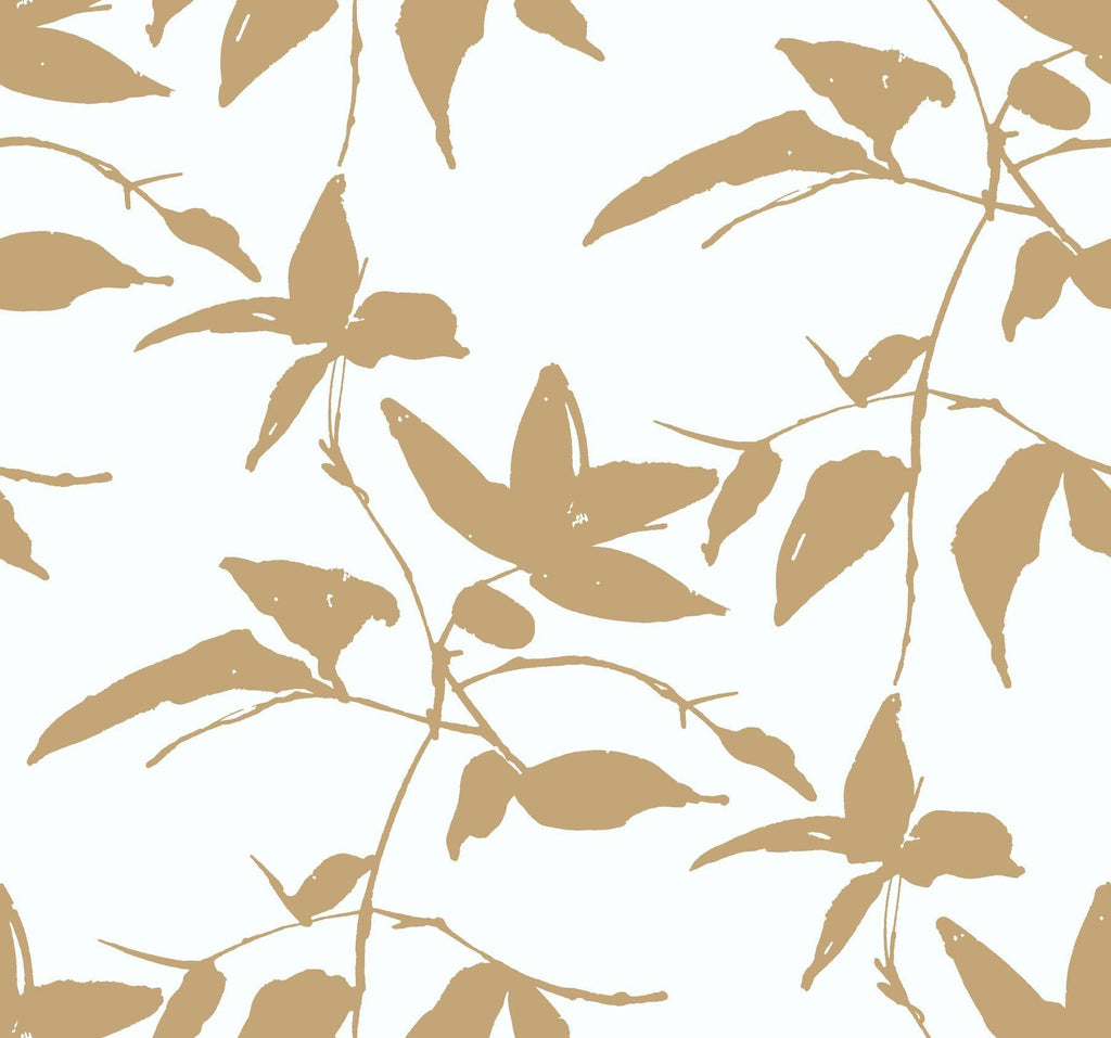 Ronald Redding Designs Persimmon Leaf Gold Wallpaper