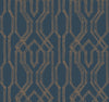 Ronald Redding Designs Oriental Lattice Blue Wallpaper