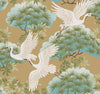 Ronald Redding Designs Sprig & Heron Gold Wallpaper