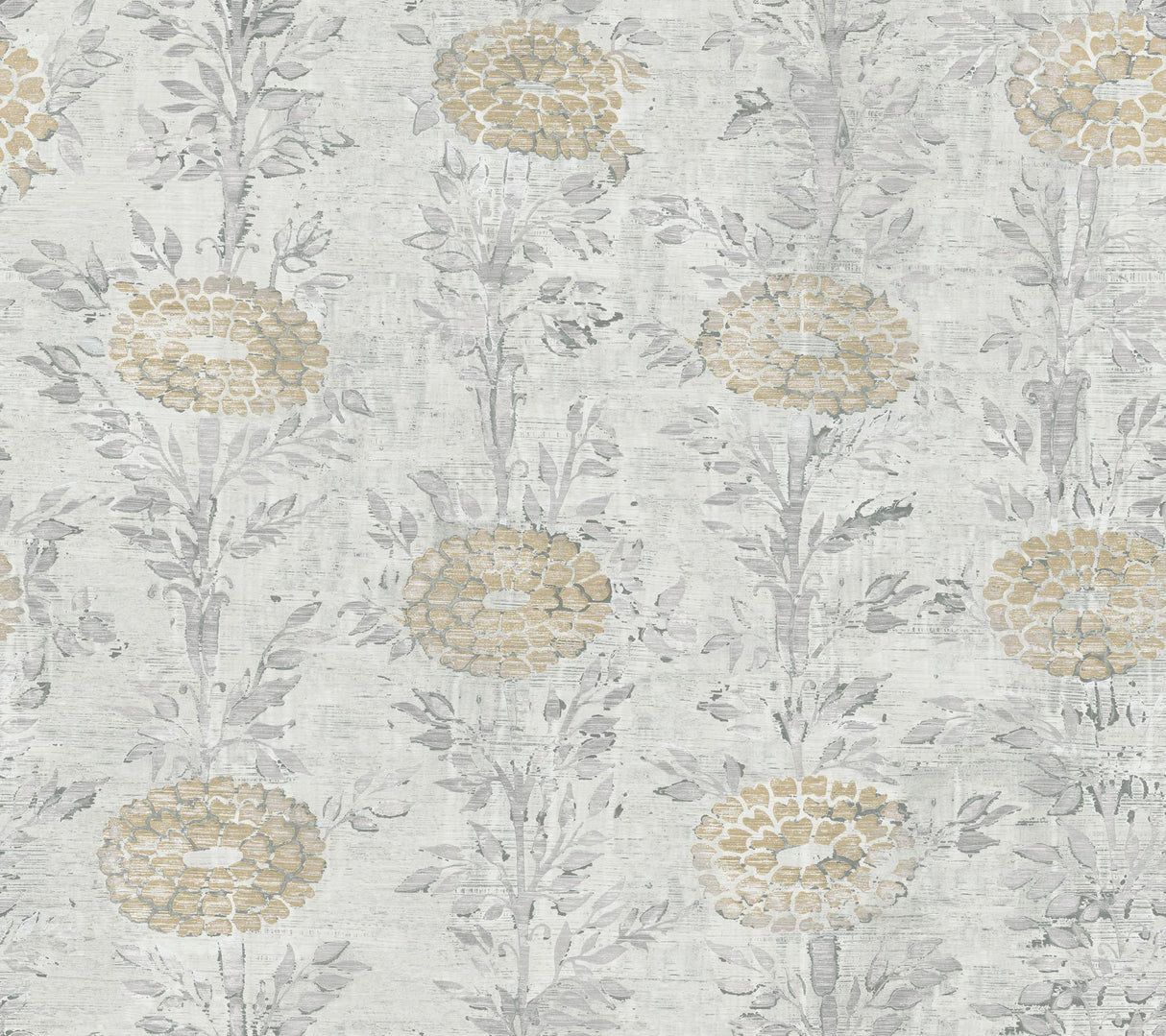 Ronald Redding Designs French Marigold Gold,White Wallpaper