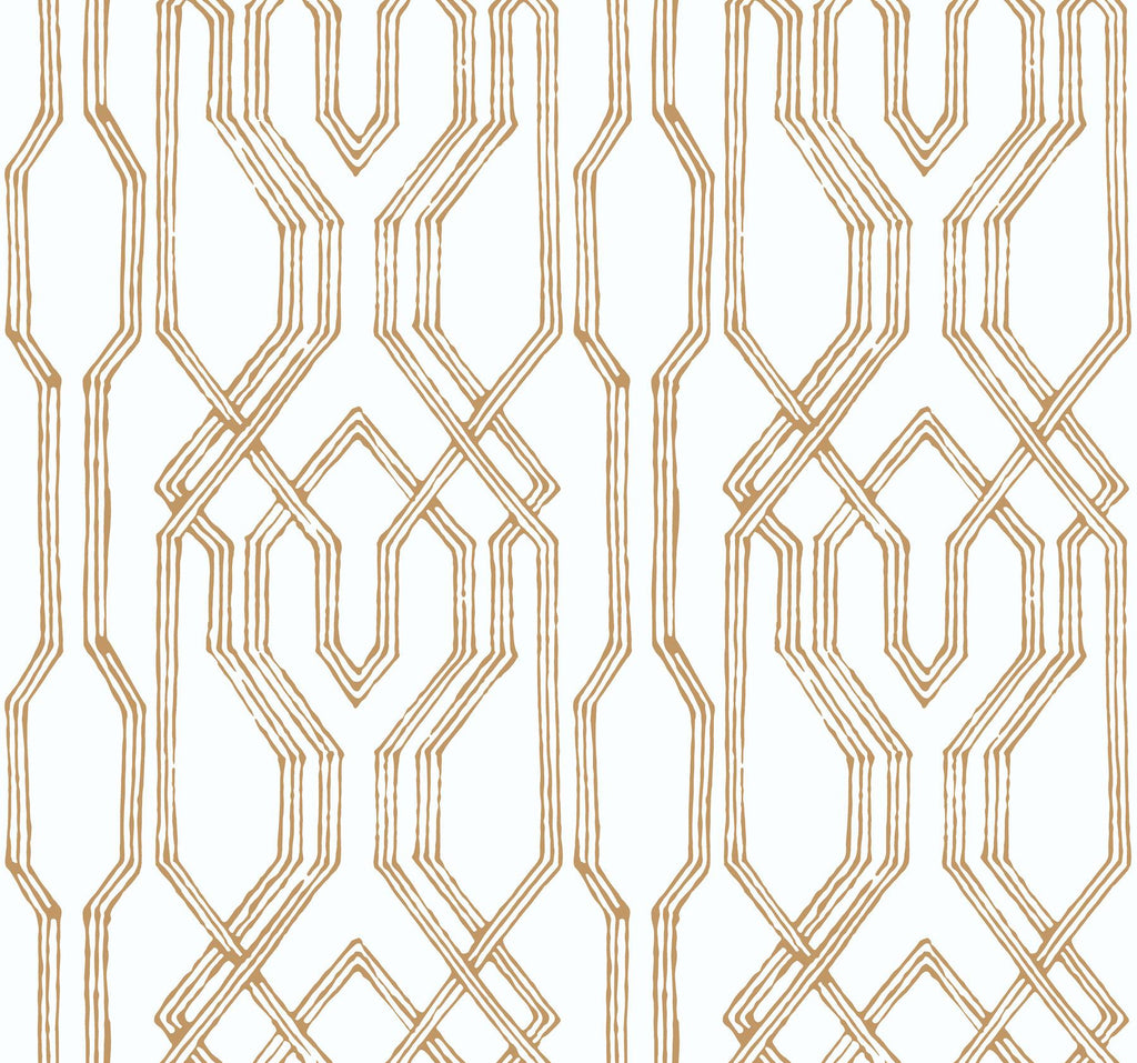 Ronald Redding Designs Oriental Lattice White/Gold Wallpaper