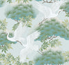 Ronald Redding Designs Sprig & Heron Teal Wallpaper