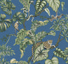 Ronald Redding Designs Jungle Cat Blue Wallpaper
