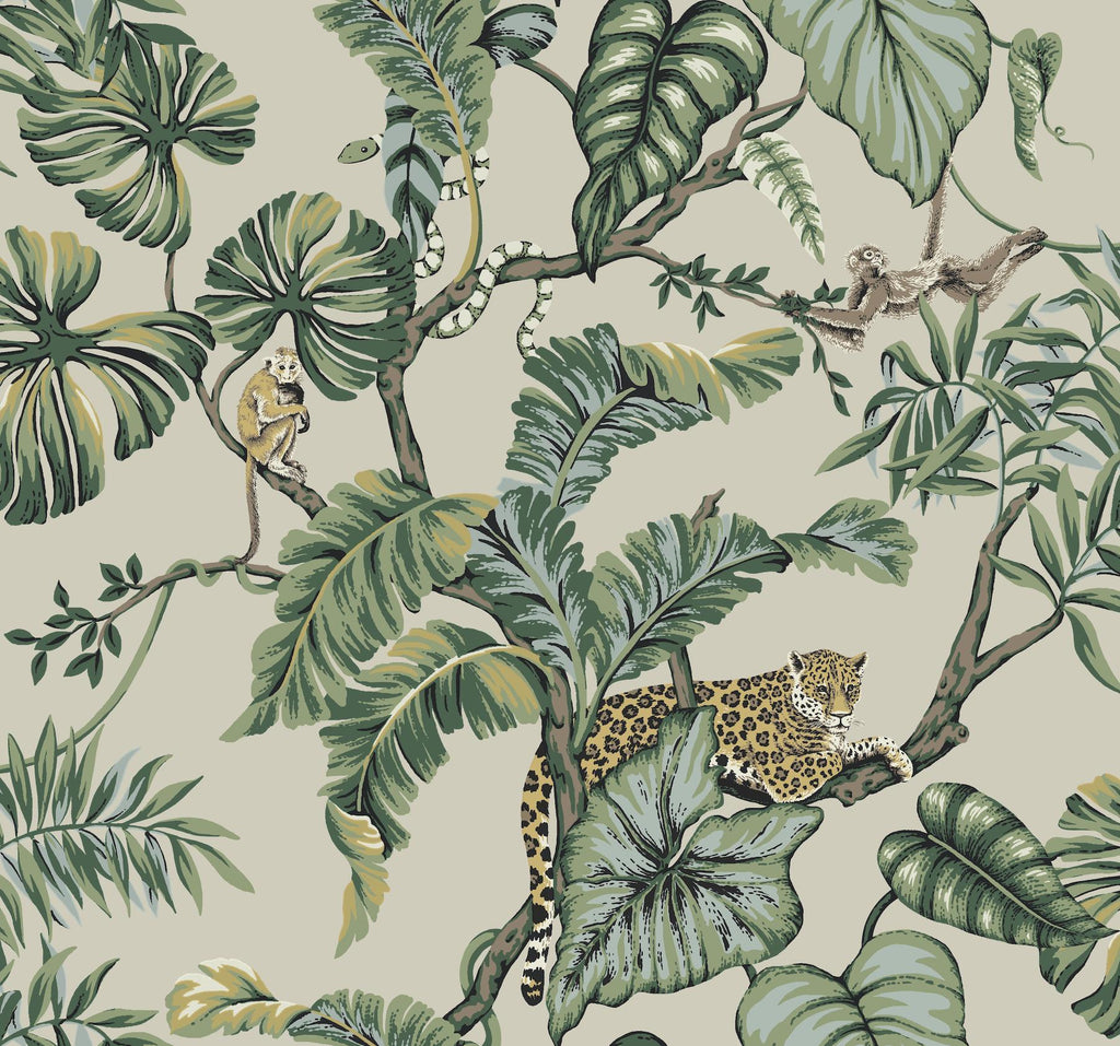 Ronald Redding Designs Jungle Cat Beige Wallpaper
