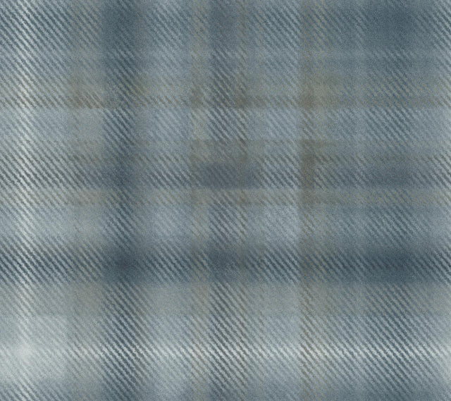 Ronald Redding Designs Sterling Plaid Blue Wallpaper