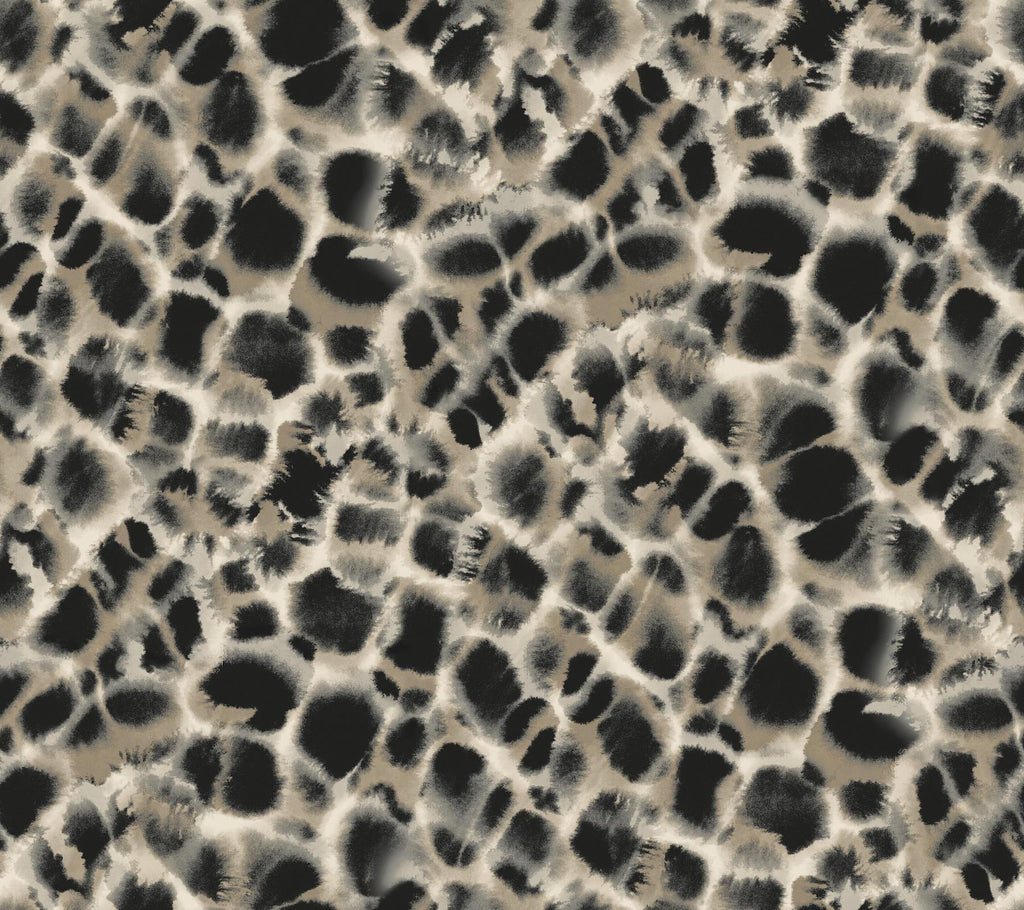 Ronald Redding Designs Leopard Rosettes Black Wallpaper
