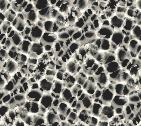 Ronald Redding Designs Leopard Rosettes Black/Off White Wallpaper