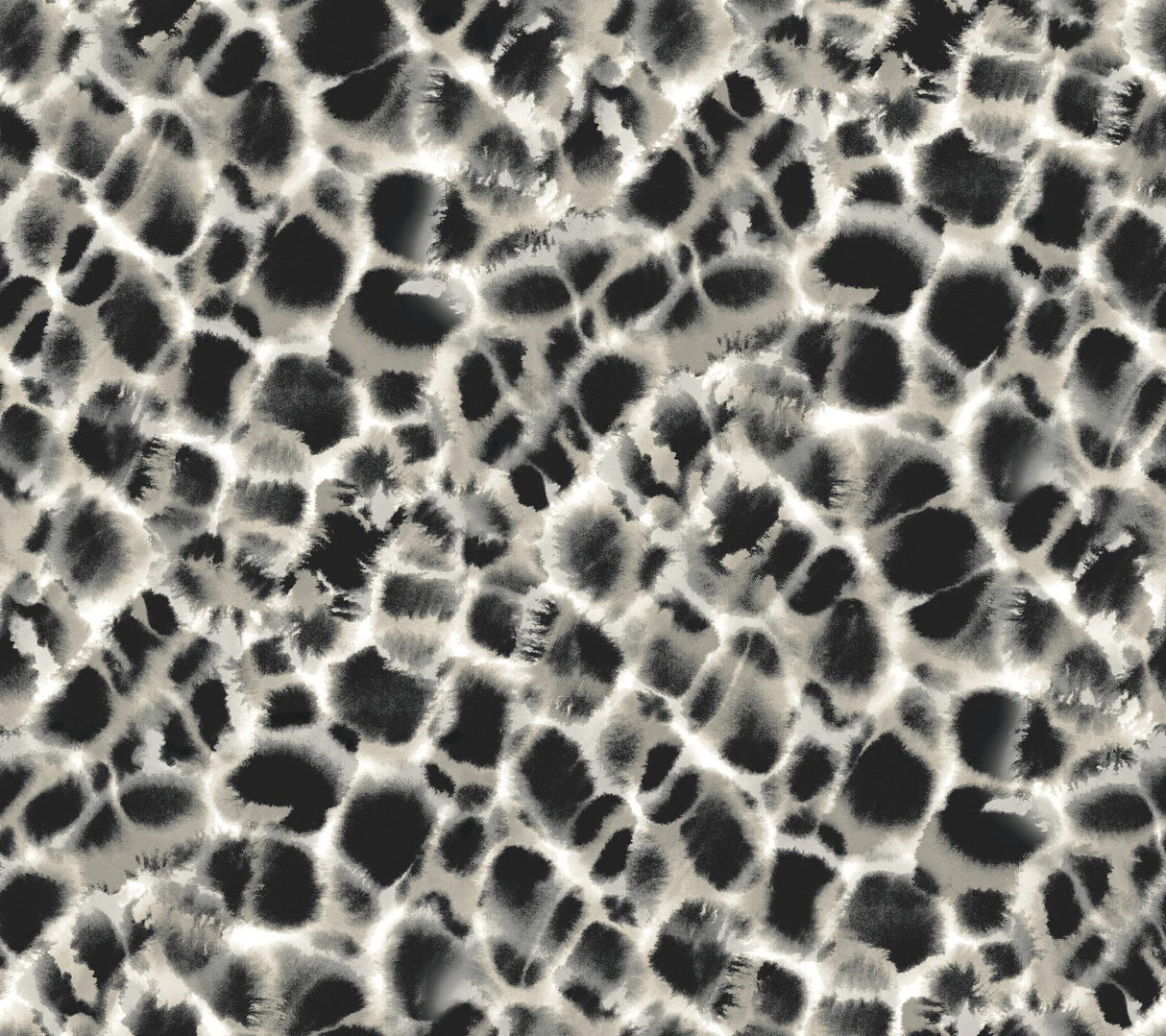 Ronald Redding Designs Leopard Rosettes Black/Off White Wallpaper