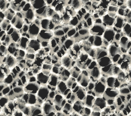 Ronald Redding Designs Leopard Rosettes Black/Off White Wallpaper