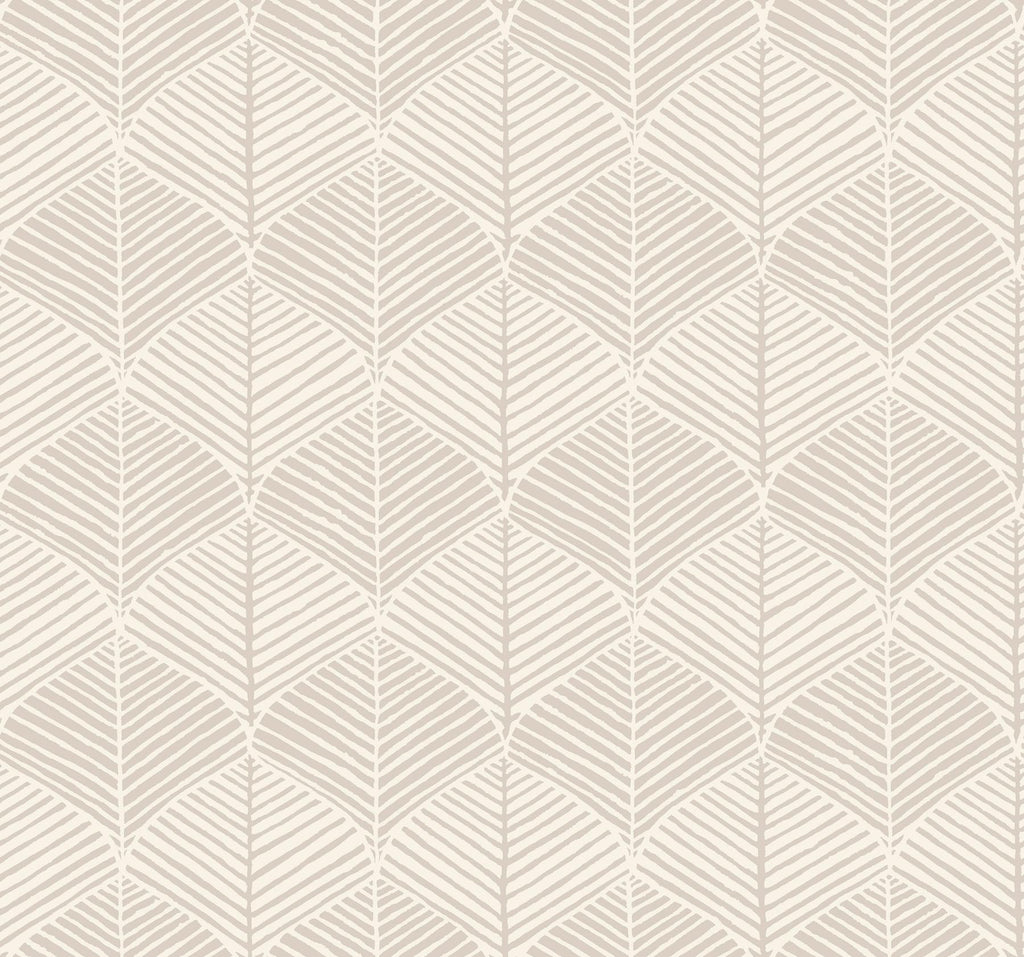 York Palm Thatch Gray Wallpaper