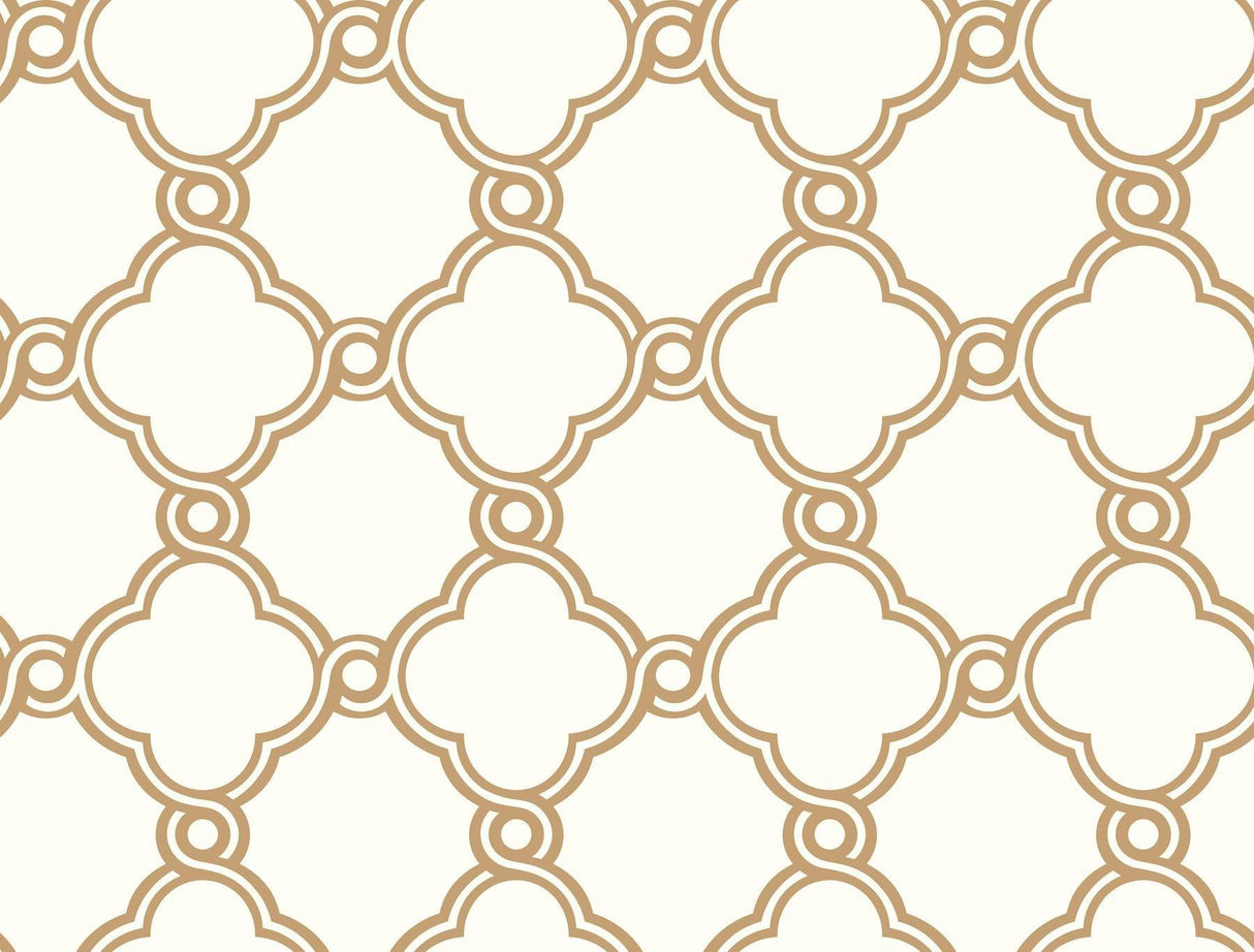 York Open Trellis Metallic Gold Wallpaper