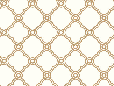York Open Trellis Metallic Gold Wallpaper