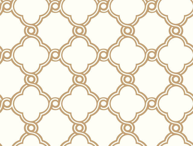 York Open Trellis Metallic Gold Wallpaper
