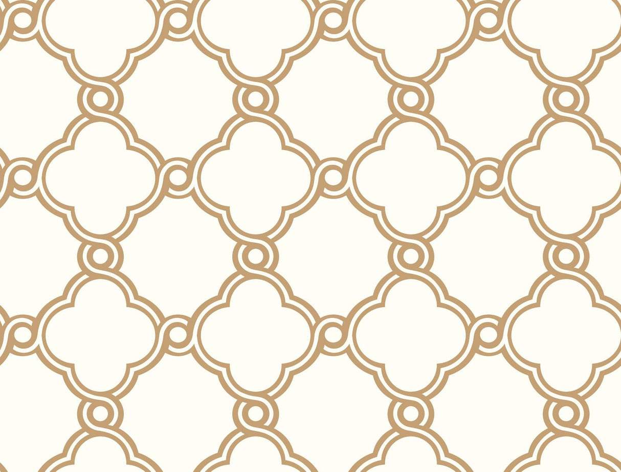 York Open Trellis Metallic Gold Wallpaper
