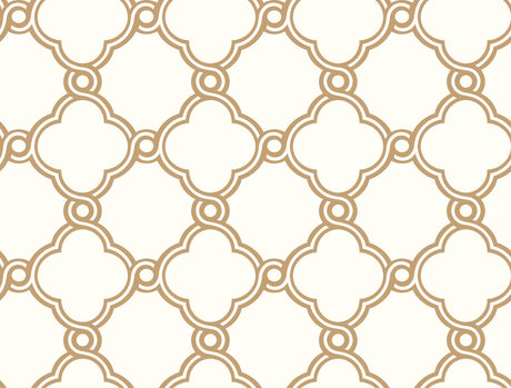 York Open Trellis Metallic Gold Wallpaper