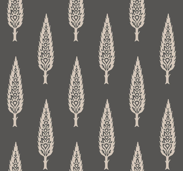 York Juniper Tree Black/Taupe Wallpaper