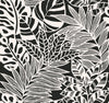York Jungle Leaves Black/White Wallpaper