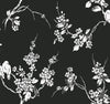 York Imperial Blossoms Branch Black/White Wallpaper