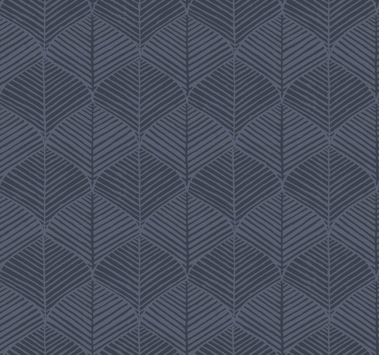 York Palm Thatch Navy Wallpaper