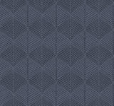 York Palm Thatch Navy Wallpaper