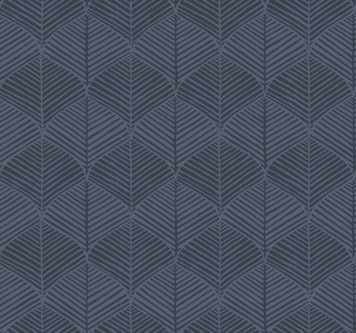 York Palm Thatch Navy Wallpaper