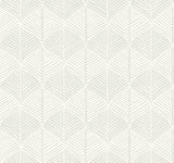 York Palm Thatch White/Gray Wallpaper