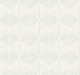 York Palm Thatch White/Gray Wallpaper