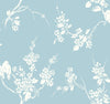 York Imperial Blossoms Branch Blue Wallpaper