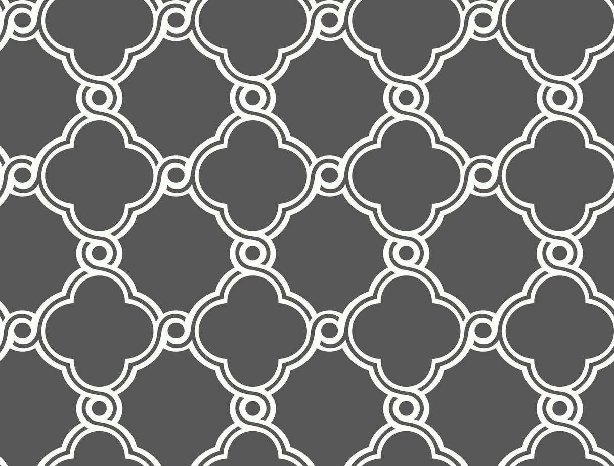 York Open Trellis Gray Wallpaper