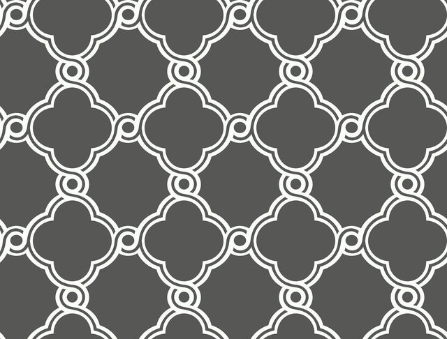 York Open Trellis Gray Wallpaper
