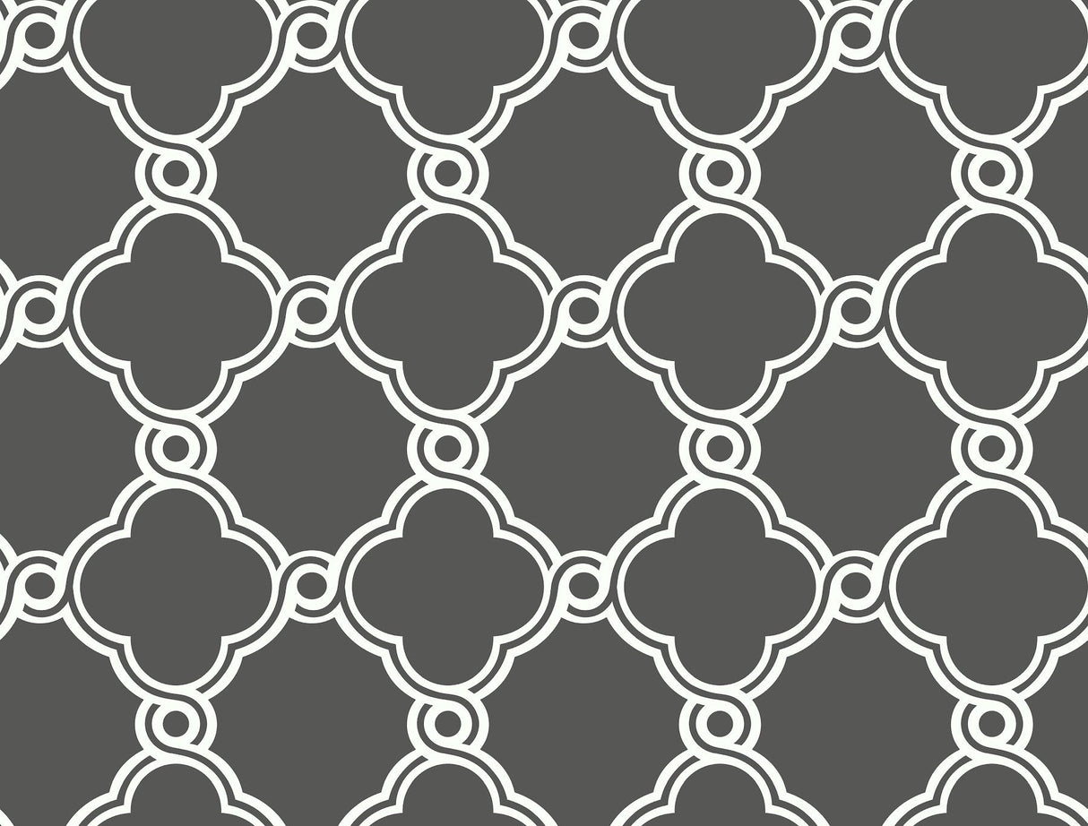 York Open Trellis Gray Wallpaper