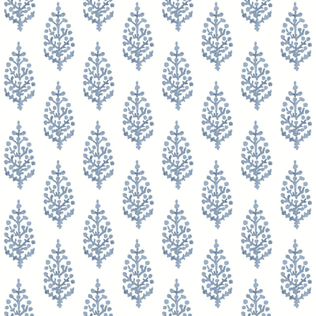 York Paisley On Calico Blue Wallpaper