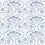 York Folksy Floral Blue/White Wallpaper