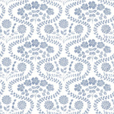 York Folksy Floral Blue/White Wallpaper