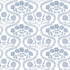 York Folksy Floral Blue/White Wallpaper