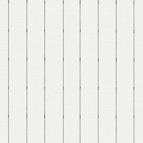 York In Stitches Stripe Black/Cream Wallpaper
