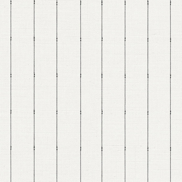 York In Stitches Stripe Black/Cream Wallpaper