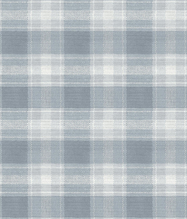York Woven Buffalo Check Blue Wallpaper
